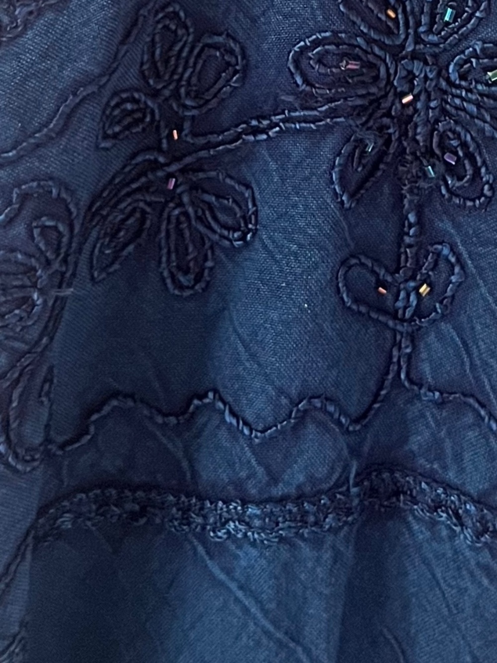 NWT Pyramid Collection Blue Midi Dress Boho Fairy Peasant Embroidery Lace XL - Picture 9 of 9
